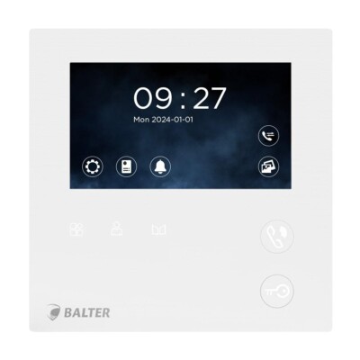 BALTER EVO-MINI 4.3'' Kompakt-Monitor Videostation 2-Draht BUS Intercom Weiß