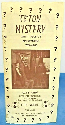 Vintage Teton Mystery Jackson Wyoming USA Travel Tourist Prospekt Karte 1970er