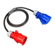 32Amp 5Pin 3PH Plug to 32Amp 3Pin Socket 0.5M - 15M Heavy Duty Adaptor