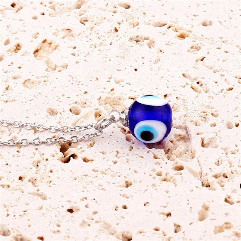 Nuevo collar colgante con dije de ojo azul mal de ojo turco afortunado para mujeres joyas regalos Foto 3 de 4