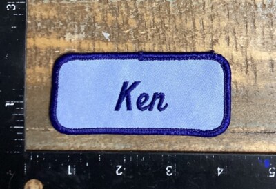 Vintage KEN Name Tag Work Shirt Job Uniform Embroidered Sew-On Patch