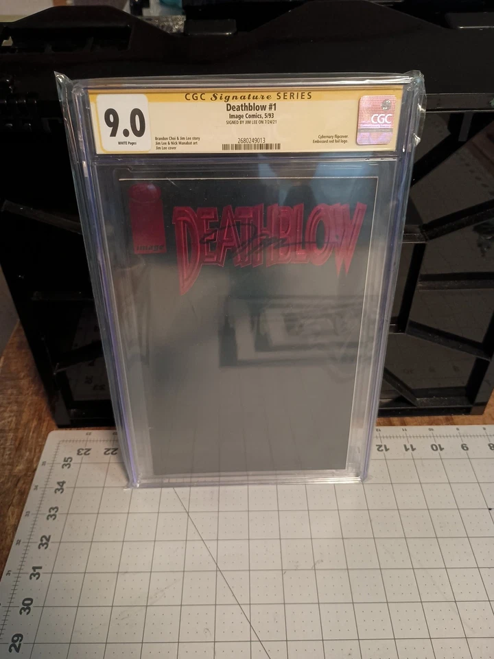 Deathblow 1, Jim Lee, Emboss red foil logo, flip cover, CGC 9.0 Signed. - Image 2 of 4