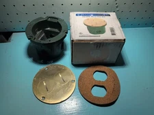Lew Electric 812-DFB Wood Floor Box w/Brass Cover Plate - NOS