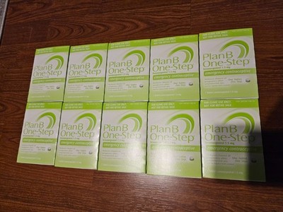Lot of 10 Plan B One-Step Emergency Contraceptive 1.5mg Single Dose Boxes 06/28