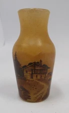 Antique Miniature Scenic Vase Hand Painted .. Unmarked