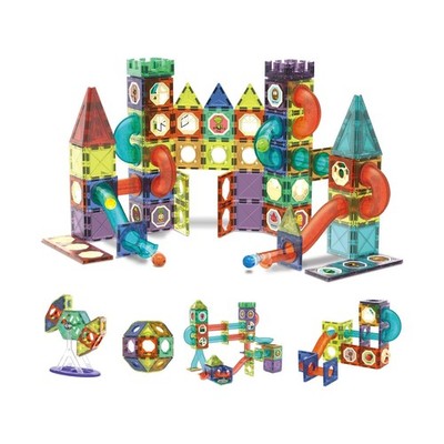 Contixo STEM Building Toys - 110 pcs Marble 3D Magnetic Run Tiles Learning St...