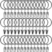 40 Pack Curtain Rings with Clips, Drapery Clips with Rings, Drapes Rings 1.26...