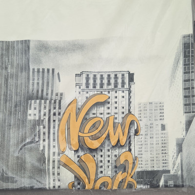 Jack & Jones Herren T-Shirt JORMORNING Slim M Weiß Gelb Grau New York Druck