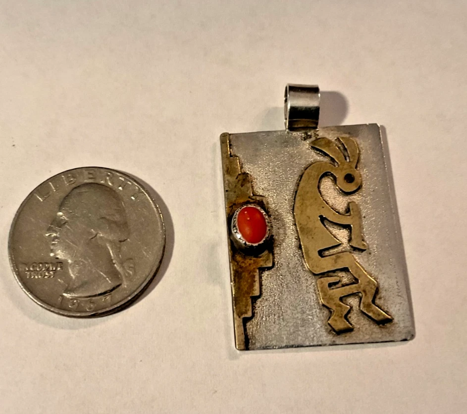 Thomas (Navajo Silversmith) Sterling Silver & 1/20 12k GF Kokopelli Pendant - Image 2 of 4