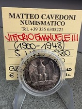 V.E. III 5 LIRE 1930 AQUILOTTO SILVER COIN ARGENTO MONETE TONED FDC PERIZIATA