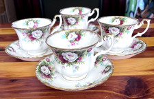 Set Of Four Royal Albert Celebration Cup & Saucer - Bone China England