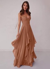 Barbie Azazie 1004 Bridesmaid Prom Formal Dress Bronzer Size A4