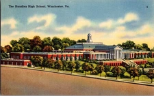 Postcard Handley High School Winchester Virginia Linen Unposted