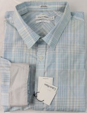 New w/defect Mens Calvin Klein Slim Fit Roll Up Sleeve Checks Shirt XXL