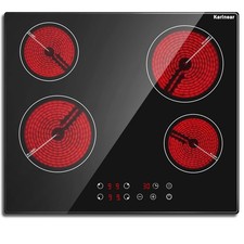 Karinear Electric Ceramic Hob 60cm Touch Control Built in 4 Zones Ceramic Hob