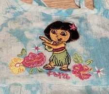 Vintage Y2K Dora The Explorer Blue Aqua Flowers Embroidered Dress Nick Jr 3T 3