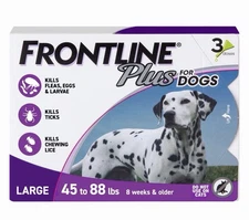 FRONTLINE Plus Flea and Tick Treatment for Large Dogs (45-88 Pounds)