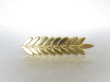 Small gold metal leaf hair pin clip barrette for fine thin hair