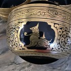 Vintage Burmese Gilt Bowls Lacquered Black & Gold Set of 11