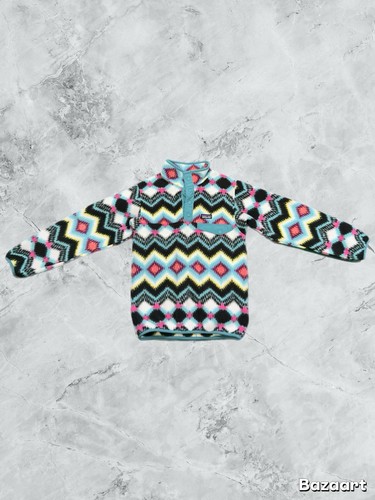 PATAGONIA Synchilla Girls M/10 Snap-T Fleece Pullover Jacket Aztec Pattern