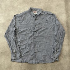 Wrangler Western Shirt Mens XL Striped Long Sleeve Country Shirt, Blue