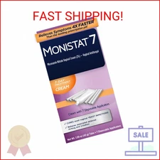 7-Day Yeast Infection Treatment for Women, Miconazole Cream (45g Tube) & 7 Appli