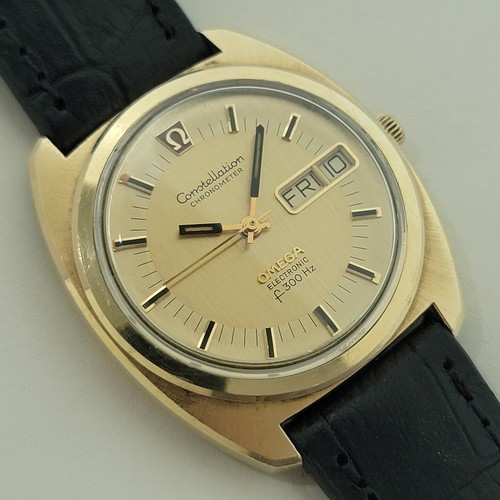 Omega Constellation Electronic F300 38mm Herren Day Date Gold Capped 1970er RA580 - Bild 2 von 12
