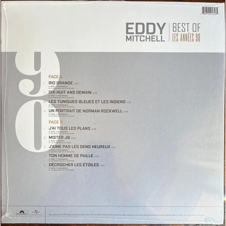 Eddy Mitchell Best Of Les Années 90 - LP 33T - Photo 2/2