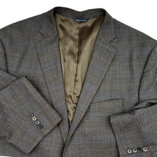 Ralph Lauren Men s Brown Gray Glen Plaid 100 Wool Blazer 42R