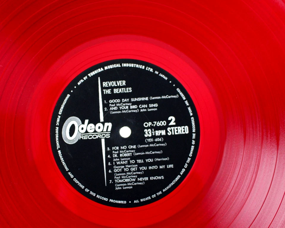 ORIGINAL 1966 RED VINYL THE BEATLES REVOLVER LP ODEON RARE - Image 3 of 4