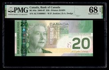 Canada 🇨🇦 2004 - $20 **Radar S/N 1660661** - PMG Superb Gem UNC 68 EPQ