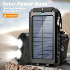 900000mAh Solar Power Bank Solar Charger 3 Outputs Battery Pack for Cellphones