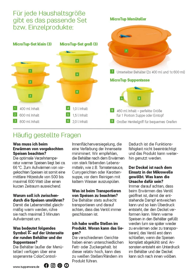 Tupperware Mikrowelle Behälter Micro Tup Varianten CrystalWave 1,4L 1,3L 560ml - Bild 2 von 4