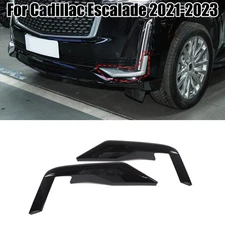 Gloss Black Front Fog Light Spoiler Strip Cover Trim for Cadillac Escalade 21-23