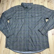 HUK Performance Fabrics Men's Button Down Plaid Fishing Shirt XL Long Sleeve