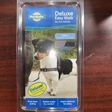 NO PULL DOG HARNESS size SMALL PETSAFE DELUXE EASY WALK Black Reflective - NEW