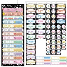 2 Pack Composition Pocket Calendar  Chart Dry Erase Visual Schedule Preschool