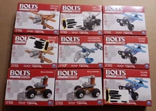 Meccano Bolts Erector Sets New Sealed Lot of 9 Biplane Plane Helicopter Car Bull