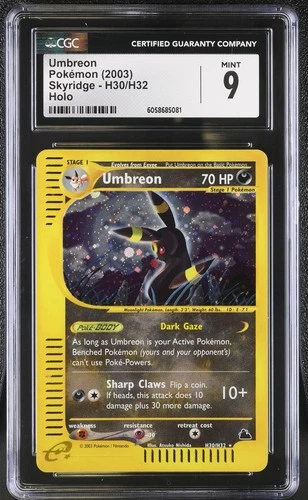 CGC 9 MINT Umbreon 2003 Skyridge H30/H32 Holo Pokemon Card