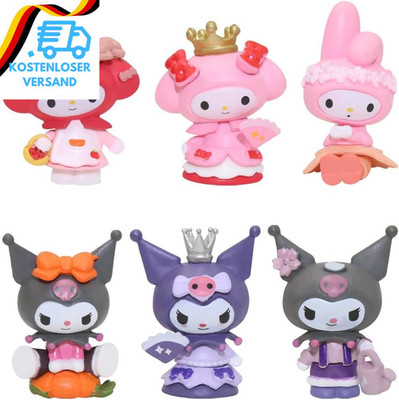 6 Stück Cake Topper Set, 2 Art 3D Zeichentrick-Anime-Figuren Geburtstag Tortende