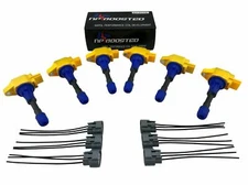 6 PACK R35 GTR IGNITION COILS & WIRES for RB20DET RB25DET RB26DETT 1JZGTE 2JZGTE