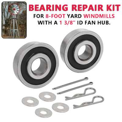 For 8 Foot Lawn and Garden Windmill Bearing Repair Kit 8' Yard Ornament Fan Hub