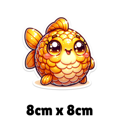 Fat Goldfish Sticker Cute Chubby Round Goldfish Animal Novelty Sticker Decal | eBay Australia