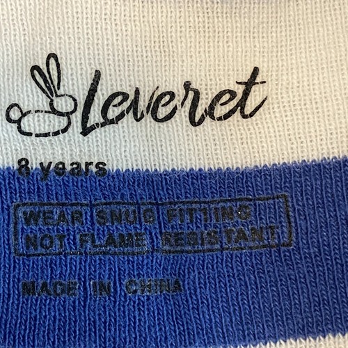 Leveret Pajama Sets Unisex Size 8 Blue White Striped Long Sleeve Pants - Picture 5 of 5