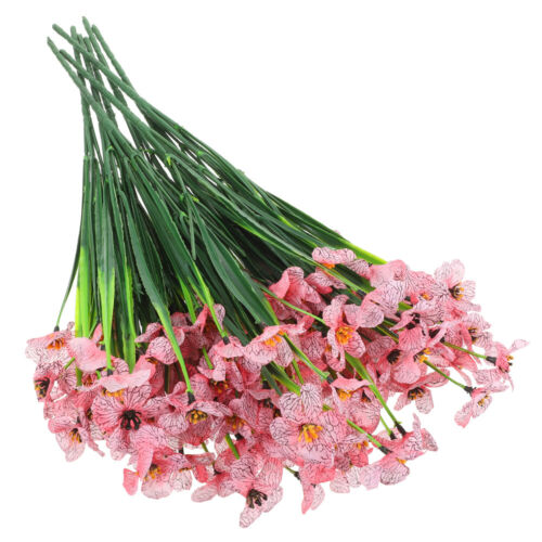 8 Pcs Outdoor Decorative Fake Flowers Violet Simulated Decorations Office