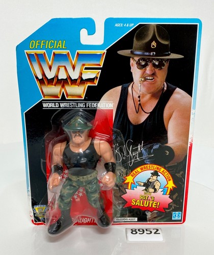 Vintage WWF Hasbro Sgt Slaughter Series 3 Blue Car...