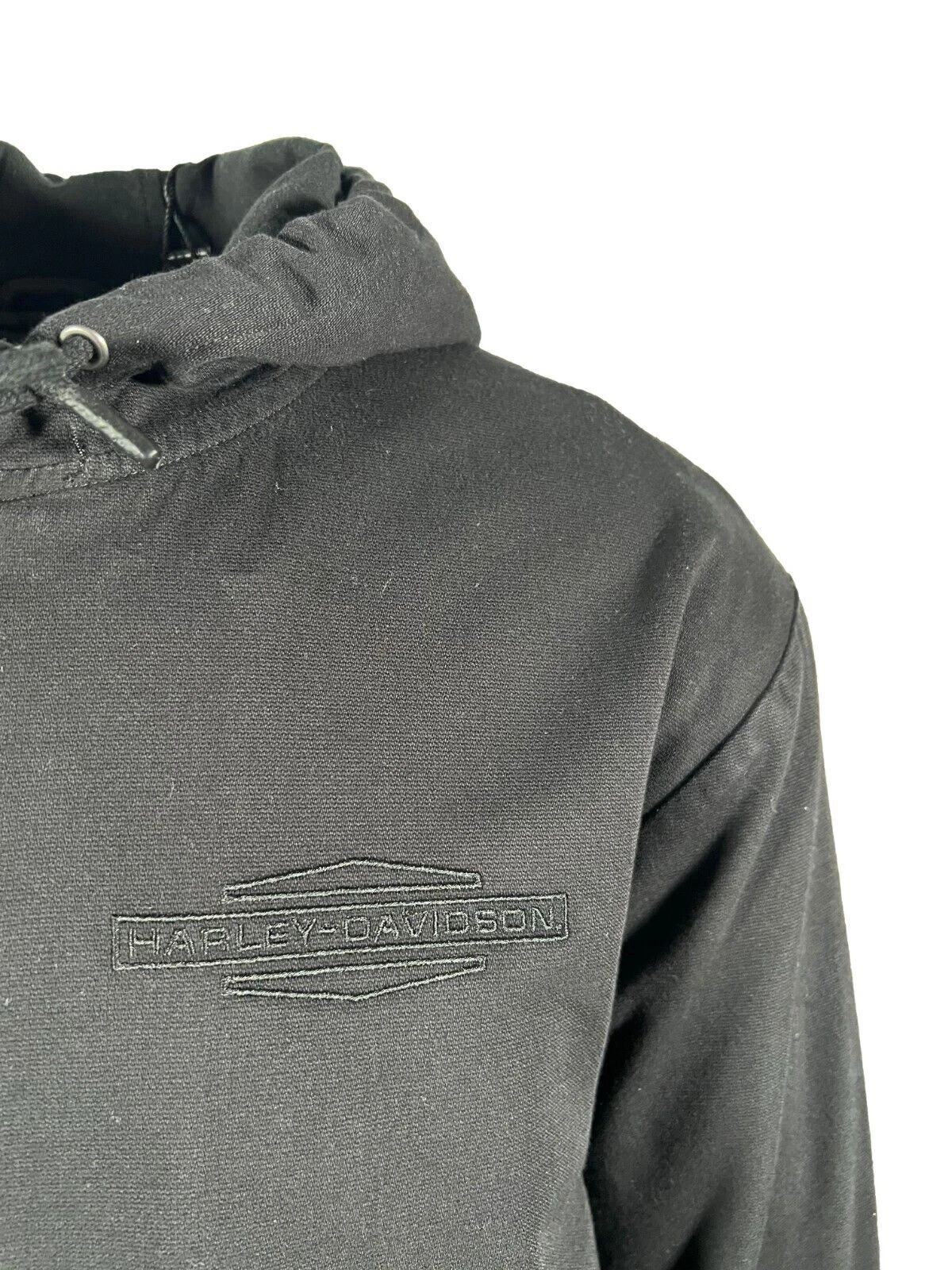 VETEMENTS Harley Davidson Uomo Nero Felpa con Cappuccio Bar & Shield Abbigliamento da Lavoro Giacca con Cappuccio (S13)