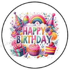 HAPPY BIRTHDAY ENVELOPE SEALS LABELS STICKERS PARTY FAVORS