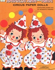 VINTAGE RAGGEDY ANN ANDY PAPER DOLL~CUTE LAZER REPRODUCTIN~FROM ORIG. SIZE UNCUT