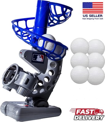 Kids Electronic Baseball Pitching Machine - Auto Pitcher w/ 6 Balls, Ages 3+